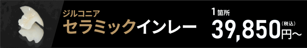 ジルコニアセラミックインレー1箇所39,850円～（税込）